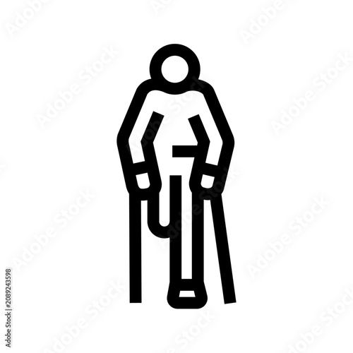 Amputation black line icon for digital and print projects.