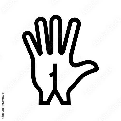 cosmetic prosthesis black line icon for digital and print projects.