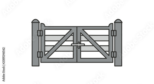 Wooden farm gate with diagonal bracing design.