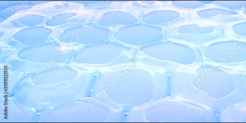 Serum and vitamin drop on skin cell, Skincare and Beauty Concept, 3D rendering