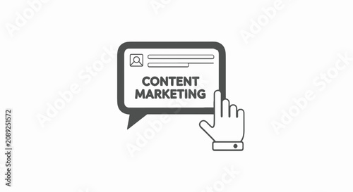 Content Marketing Concept with Digital Screen and Cursor Hand