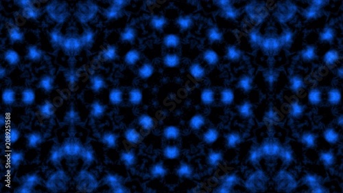 4K Motion Graphic Abstract Seamless Blue Kaleidoscope Geometric Mandala Pattern

