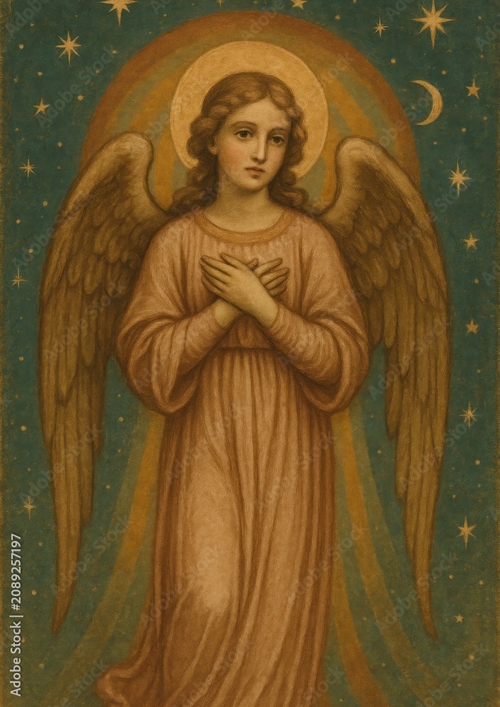 Obraz premium Ethereal angelic figure artwork.