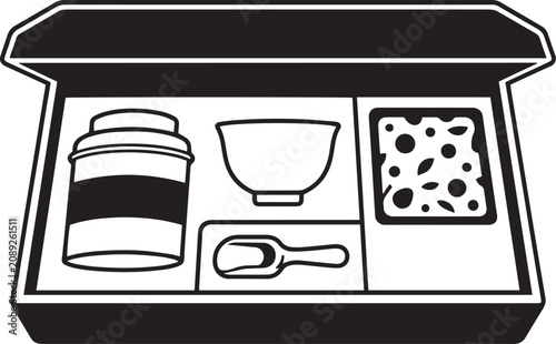 Tea Set Gift Box Packaging Vector Illustration Design