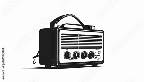 Fotografie Vintage Portable Radio Device Electronics.