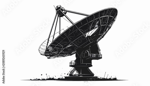 Large Radio Telescope Dish Antenna System.