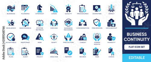 Foto Business Continuity editable solid icon set