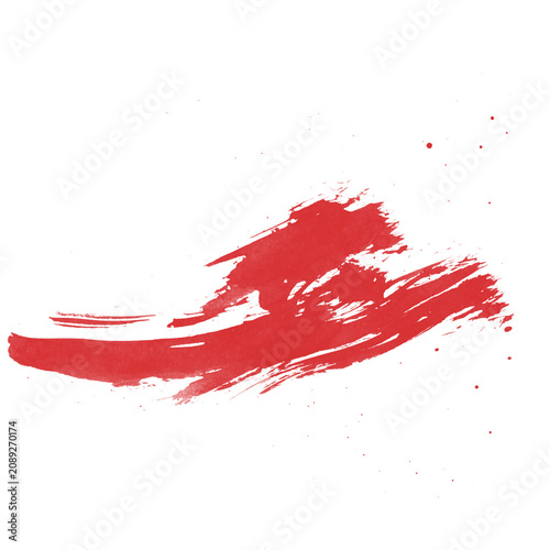 Dynamic Red Brush Stroke on Black Background