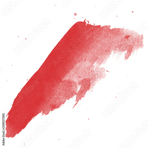 Vibrant Red Brush Stroke on Black Background