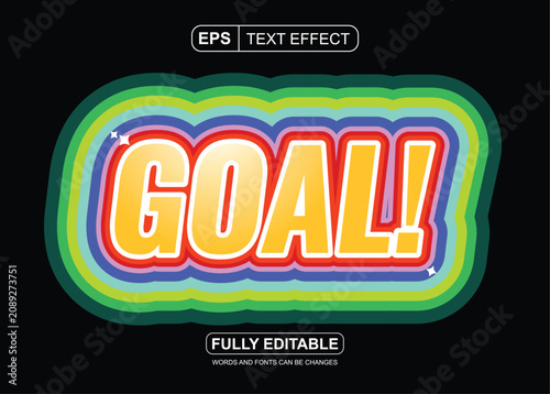 Colorful Football Goal - Editable Font