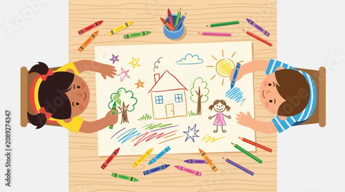 Children of diverse backgrounds promote equity and inclusion through creative art