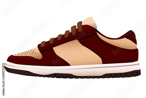 The elegant profile of sporty, beautiful shoes