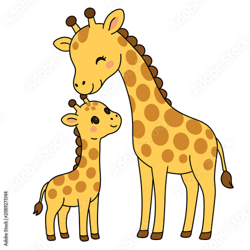 Canvas Print Adorable Giraffes