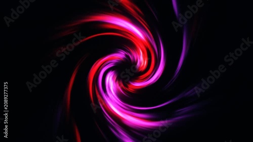 Vibrant Pink and Red Swirl on Black Background