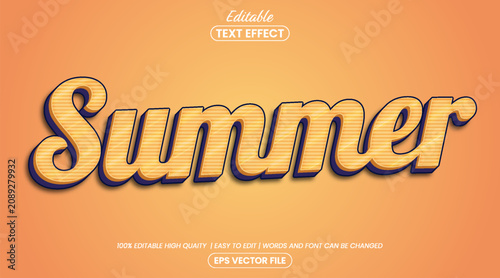Summer 3D Editable Text Effect Template for Seasonal Promotion
