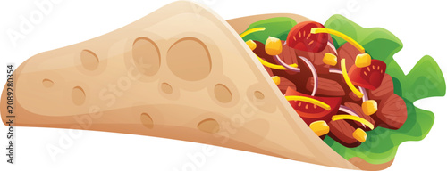 Foto Flavorful Mexican food wrap, embodying authentic street food and traditional cui