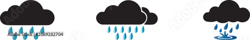 Photos Rain cloud icon, weather forecast, rainy season and precipitation vector illustration symbol
