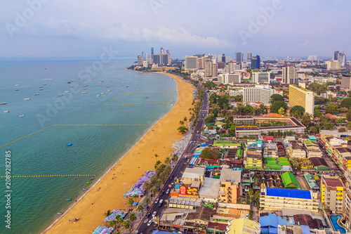 Impressions of a part of Pattaya beach area.The approximately 3 kilometers long Pattaya Beach is the lively main beach of the city. Thailand.