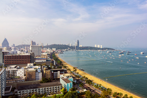 Impressions of a part of Pattaya beach area.The approximately 3 kilometers long Pattaya Beach is the lively main beach of the city. Thailand.
