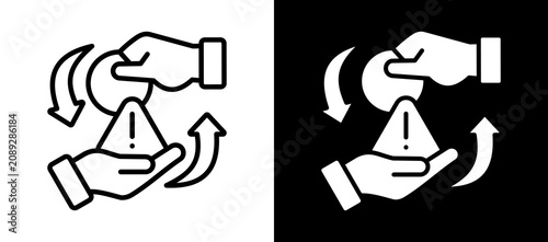 Fotografie Illegal Transaction Icon Set In Black And White Filled Style Collection