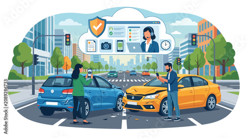 Car Accident Insurance Claim Process, Online Support, Damaged Vehicles