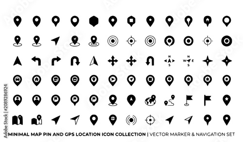 Foto Generate a distinctive vector icon set containing 28 creative location marker designs isolated on a solid white background
