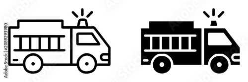 Bild auf Leinwand fire truck emergency service icon