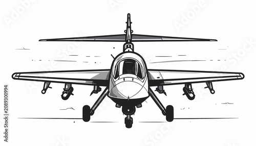 Canvastavla Front View of Small Airplane Aircraft.