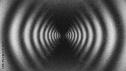 Obraz na płótnie Monochrome grainy concentric circles abstract background for hypnotic sound wave