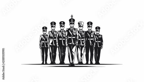 Obraz na plátně Group of British soldiers standing together.