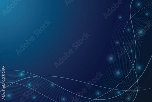 abstract technology flowing digital data wave futuristic ai agentic network with copy space vector blue background