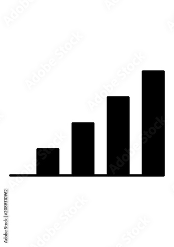 business graph on black background