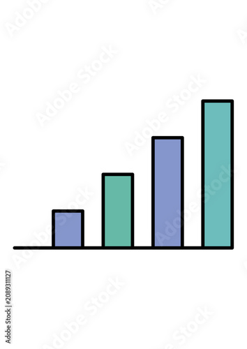business graph on white