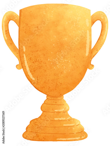 Watercolor Trophy Cup Illustration Isolated on Transparent Background