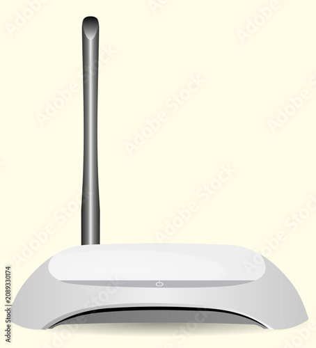 Photography Vector drawing white wi-fi router