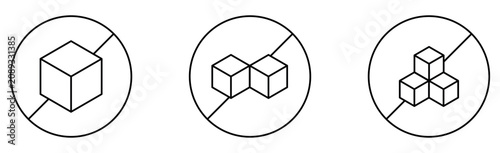 No sugar signs icons. sugar free icon featuring geometric cubes.