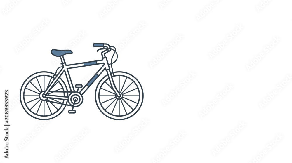 Fototapeta premium A simple line art illustration of a mountain bike on a white background.