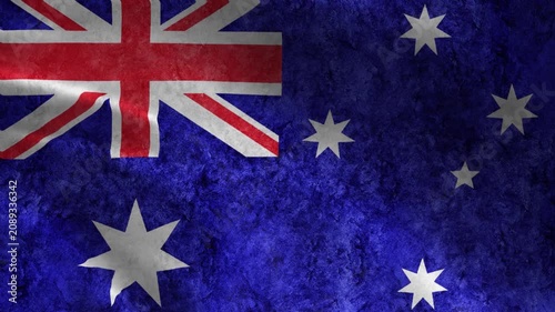 Australia Flag Waving in the Wind Seamless 3D Loop Animation