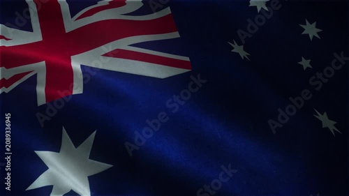 Realistic Australia Flag Waving Seamless 4K Loop Animation