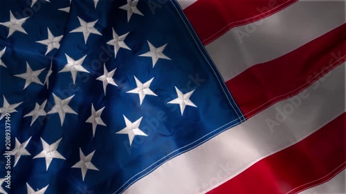 USA National Flag Waving Smooth Seamless 3D Animation