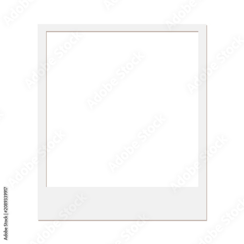 Canvastavla White Polaroid frame on transparent background square picture photo instant came