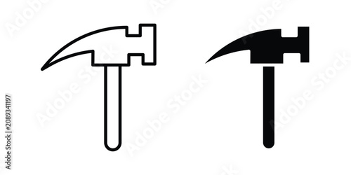 Fotografía Hammer icon flat pictograms series
