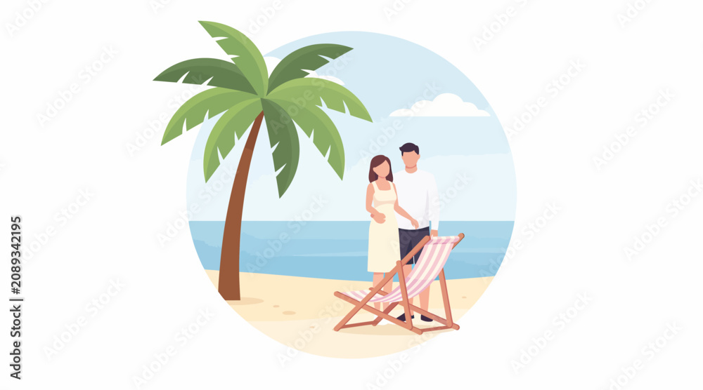 Fototapeta premium Happy Couple on Beach Vacation