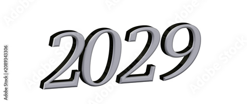 3D rendered text of the yea...