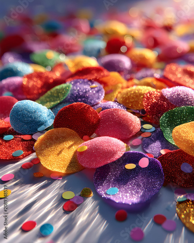 Vibrant Festive Confetti and Felt Circles for Party Celebrations and Decor Concepts