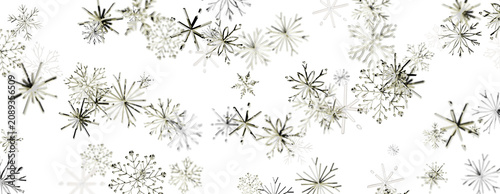 Quadro em tela Abstract snowflake pattern on white background, ideal for winter holiday designs