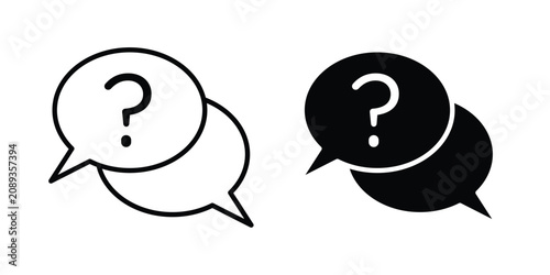 Tableau sur toile Comment question icon line illustrations set