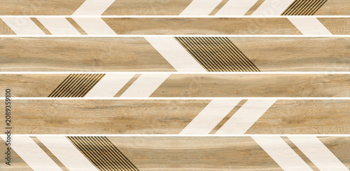 Brown wood texture seamless background with horizontal natural grain pattern set of wood texture