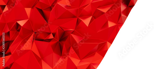 Vibrant red abstract geomet...