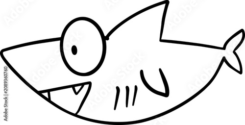 shark cute cartoon illustration